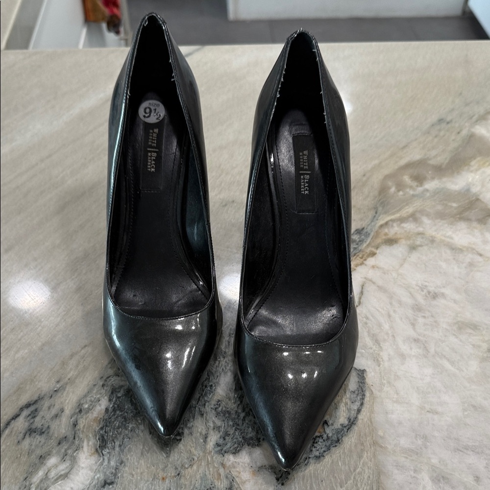 White House Black Market Shiny Black Heels